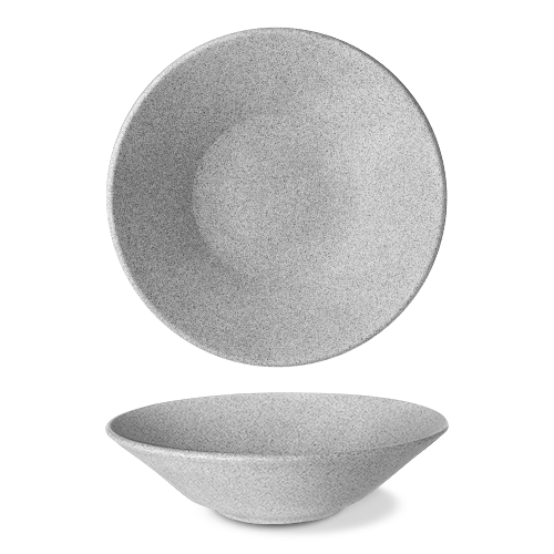 maison-cyna-porcelaine-assiette creuse 27cm -granit gris clair mat -g1q1927