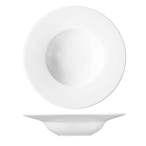 maison-cyna-porcelaine-assiette creuse 29 m -blanc - rebord large -ess1929