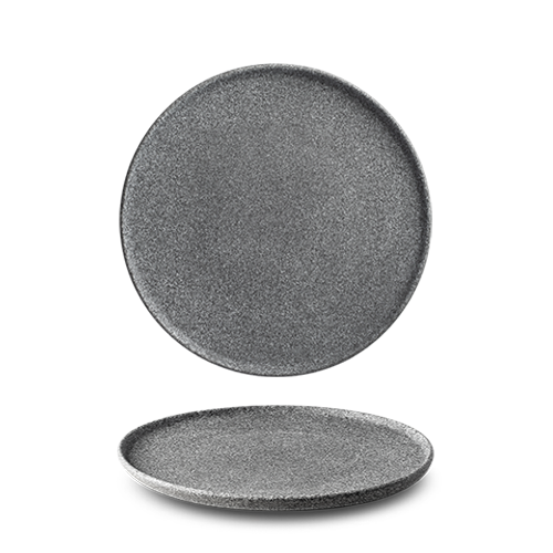 maison-cyna-porcelaine-assiette plate 20cm -granit gris foncé mat -g4q2120