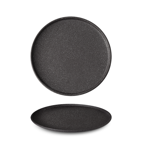 maison-cyna-porcelaine-assiette plate 20cm -granit gris noir mat -g9q2120