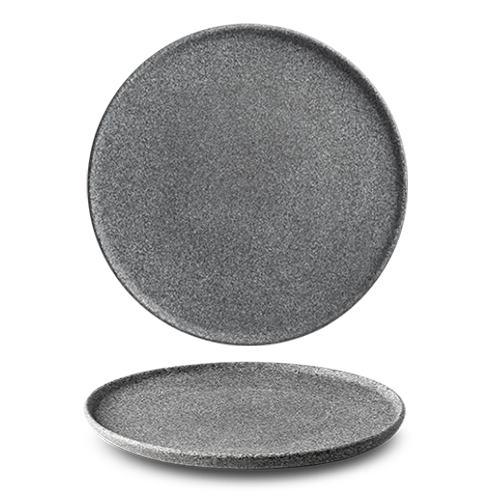 maison-cyna-porcelaine-assiette plate 26cm -granit gris foncé mat -g4q2126