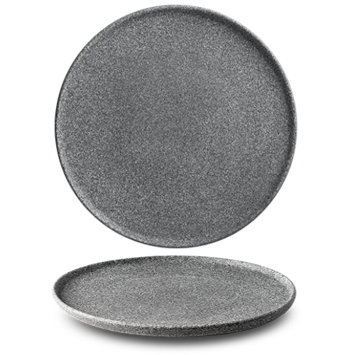 maison-cyna-porcelaine-assiette plate 29cm -granit gris foncémat -g4q2129