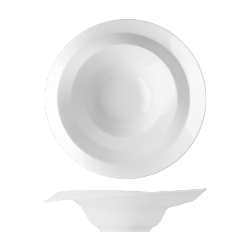 maison-cyna-porcelaine-collection nami -assiette creuse 27cm -blanc - rebord asymetrique-nam1927