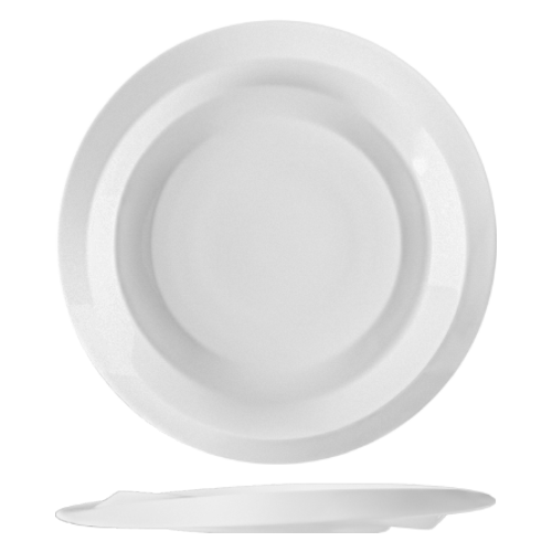 maison-cyna-porcelaine-collection nami -assiette plate 32cm -blanc - rebord asymetrique-nam2132