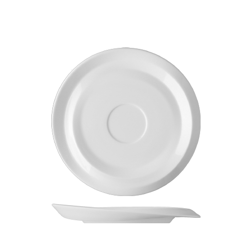 maison-cyna-porcelaine-collection nami -sous tasse 17cm -blanc - rebord asymetrique-nam1717