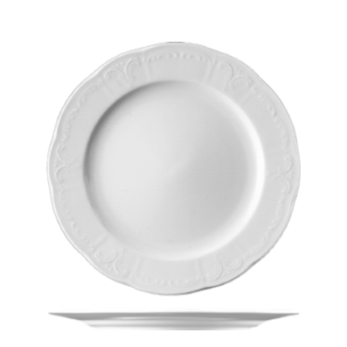 maison cyna - assiette plate à aile de 21,5cm en porcelaine et personnalisable BEL2122 - collection BELLEVUE