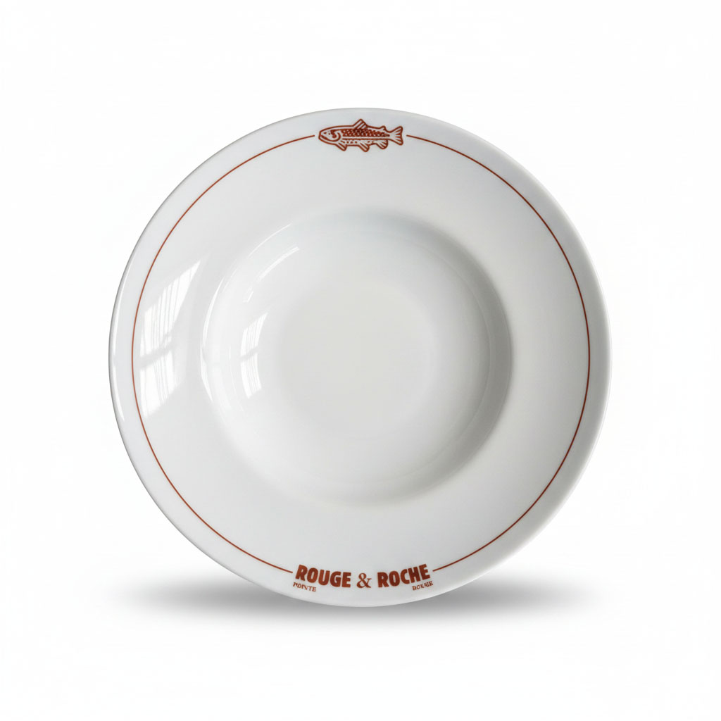 assiette personnalisée restaurant Rouge & Roche - Marseille - BAS1926 - assiette creuse 26cm - maison cyna