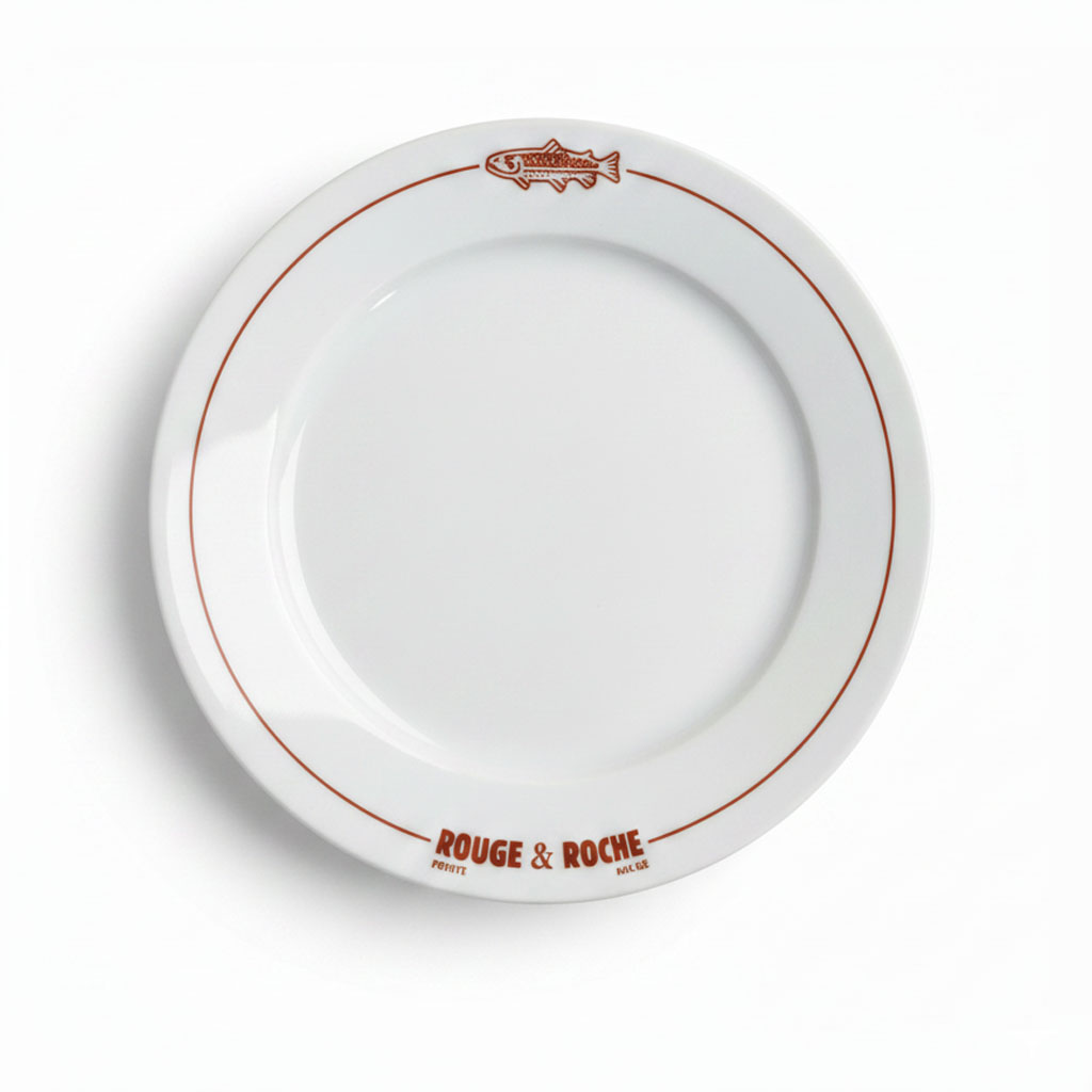 assiette personnalisée restaurant Rouge & Roche - Marseille - BAS2126 - assiette plate 26cm - maison cyna