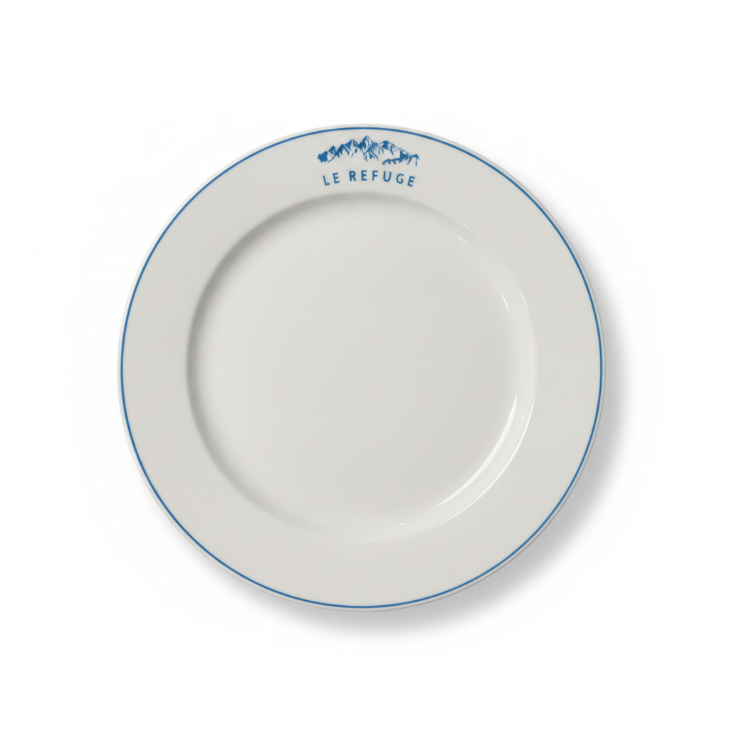 assiette personnalisée restaurant le refuge - Bruxelles - BAS2126 - assiette plate 26cm - maison cyna