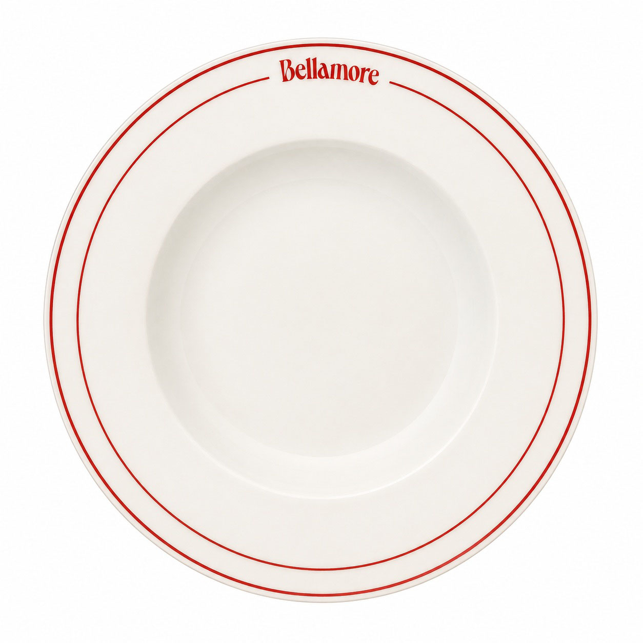 assiette personnalisée - assiette creuse à aile plate 27cm - MNA1927 - restaurant Bellamore